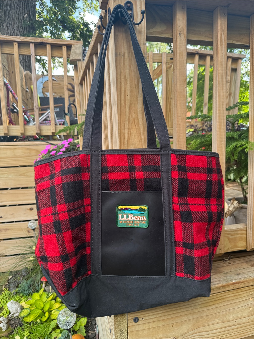 L.L. Bean X Todd Snyder Red And Black Buffalo Plaid Canvas Tote Rare